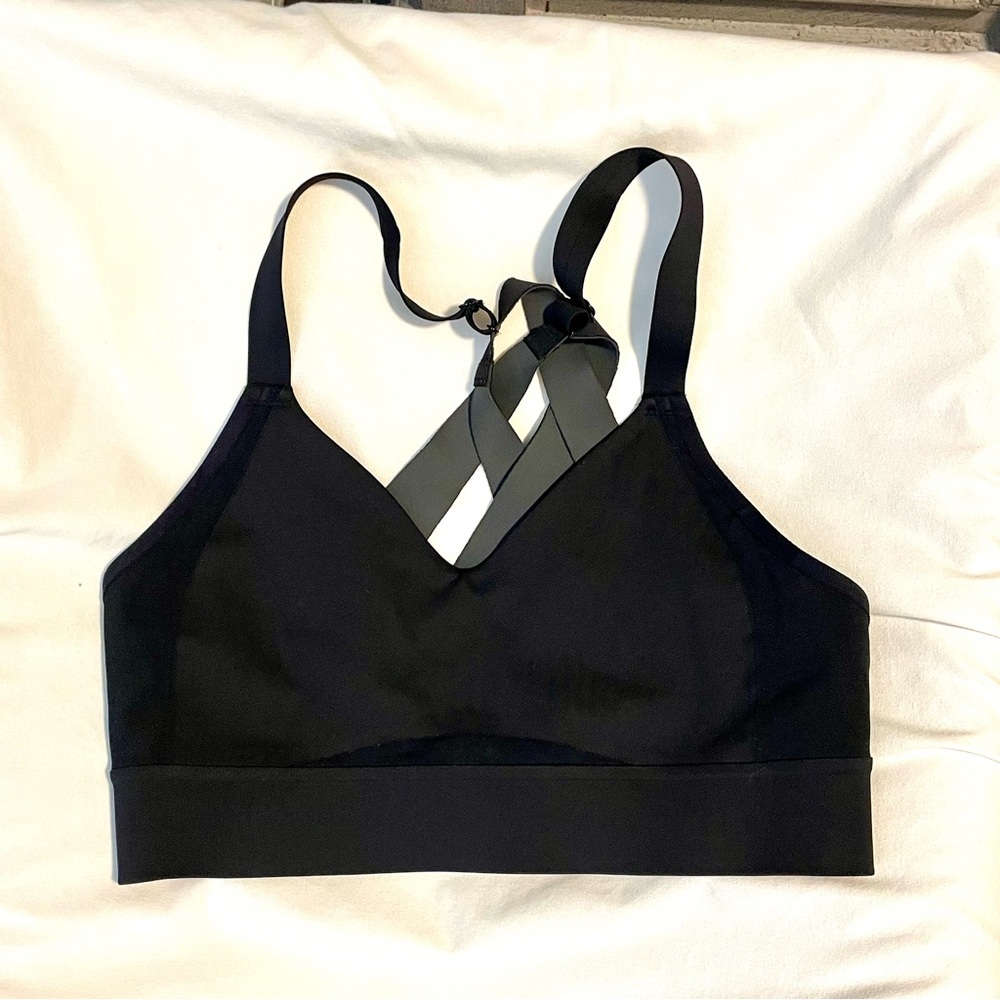 *EUC* BROOKS Interlaced Sports Bra - Sz 34C/D -Black -Wireless/Crossback/#350082